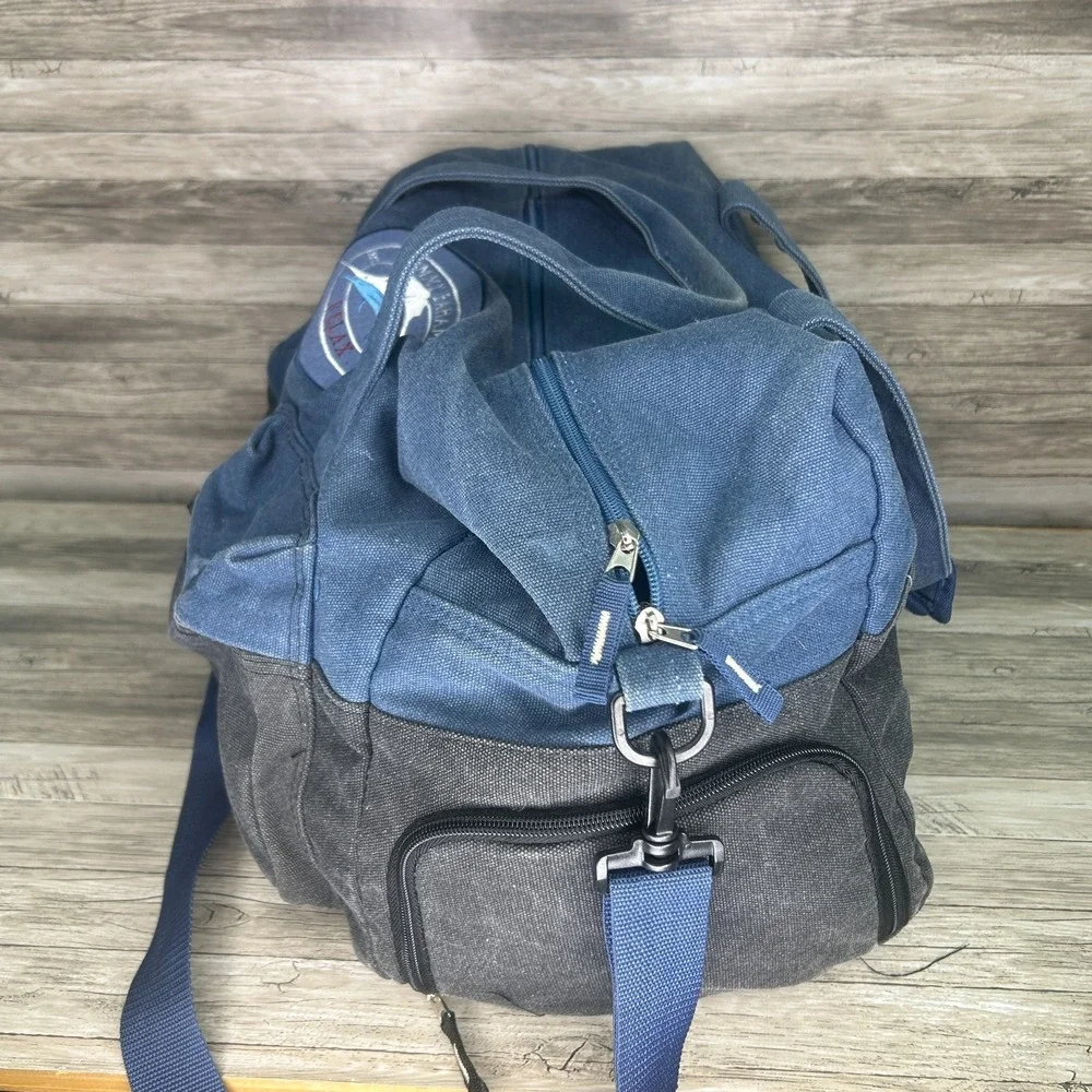 Tommy Bahama Canvas Duffle Relax Patch Coastal Nautical Travel Resort